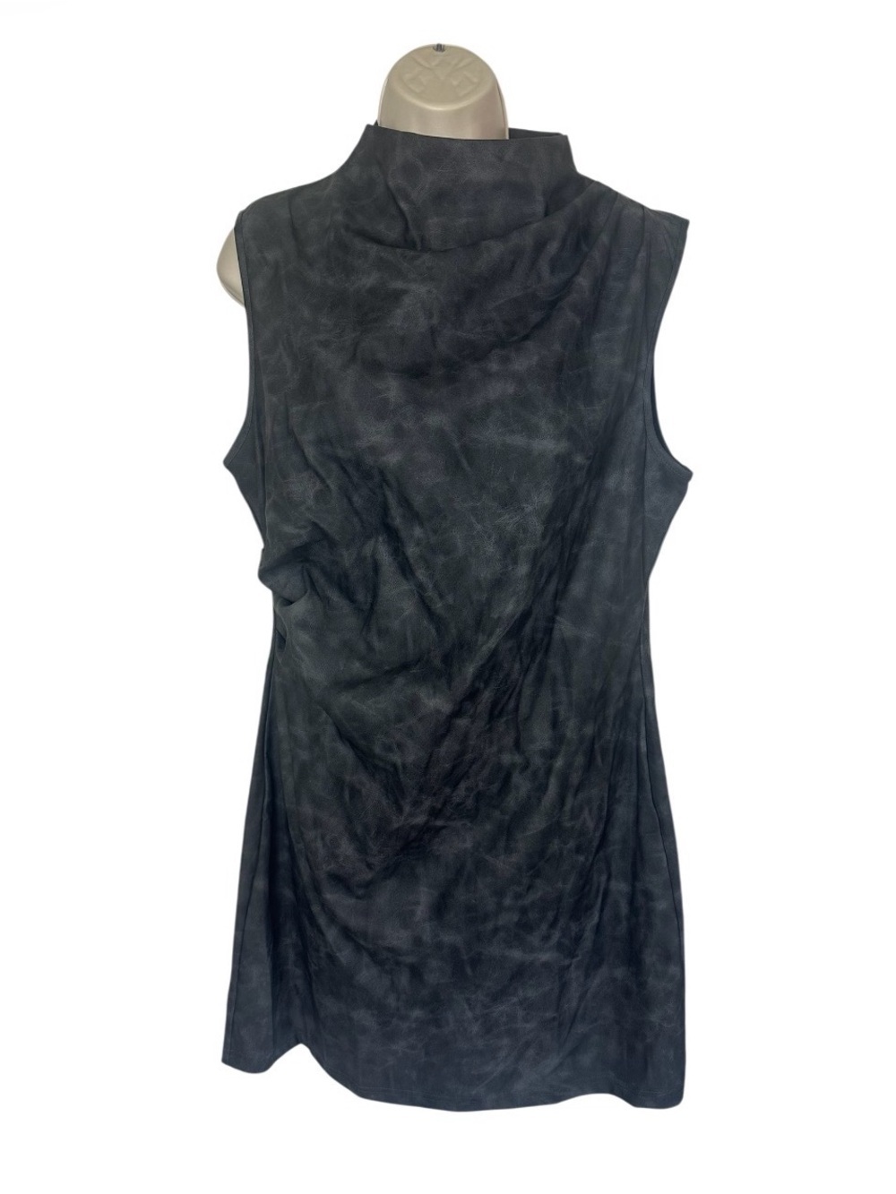 SHEIN Sleeveless Mock Neck Mini Dress in Black Wash